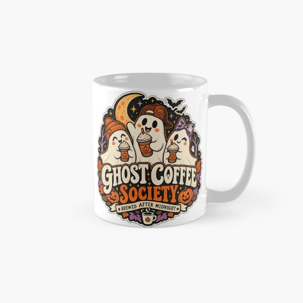 Item preview, Ghost Coffee Society | Cute Retro Halloween Coffee Ghost Art designed and sold by DmaarGroup.