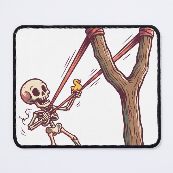 Item preview, Skeleton Aiming Giant Slingshot with Rubber Duck Graphic designed and sold by MisteryDesigner.