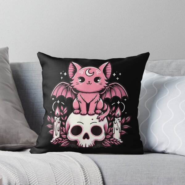 Item preview, Kawaii Pastel Goth Creepy Cute Cat Bat Skeleton designed and sold by moabeArtistic.