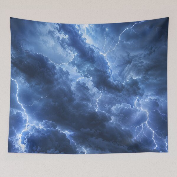 Item preview, Electric Storm Clouds Lightning Fine Art Photography Wall Art Gift for Nature Lovers designed and sold by Nightarel.