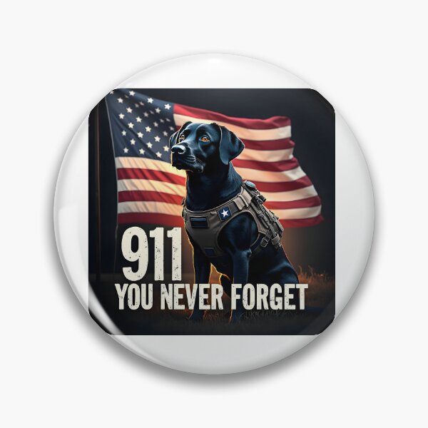 Item preview, PATRIOT DAY 911 NEVER FORGET BLACK LABRADOR K9 DOG ART designed and sold by PawsStudioAU.