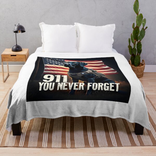 Item preview, PATRIOT DAY 911 NEVER FORGET BLACK LABRADOR K9 DOG ART designed and sold by PawsStudioAU.