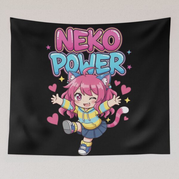 Item preview, Neko Power – Kawaii Chibi Cat Girl designed and sold by Revyra Design .