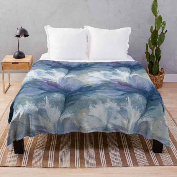 Item preview, Abstract First Frost Watercolor Ice Bloom Tapestry designed and sold by TJ Art and Camera.