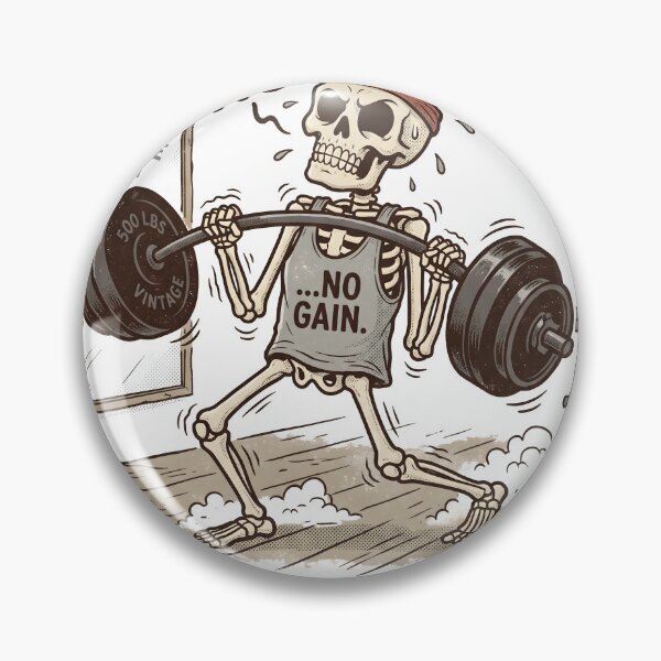 Item preview, Skeleton Lifting Heavy Barbell at Ye Olde Gym No Pain No Gain Graphic designed and sold by MisteryDesigner.