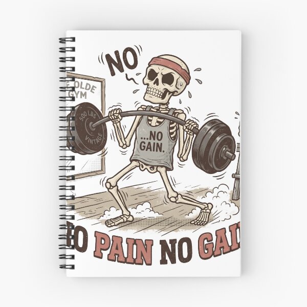 Item preview, Skeleton Lifting Heavy Barbell at Ye Olde Gym No Pain No Gain Graphic designed and sold by MisteryDesigner.