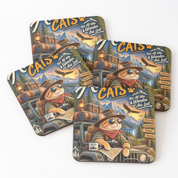 Item preview, Adventure Cat Road Trip  Mountain Explorer Cat  Outdoor Travel Design designed and sold by TeeVibeHaus.