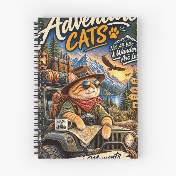 Item preview, Adventure Cat Road Trip Mountain Explorer Cat Outdoor Travel Design designed and sold by TeeVibeHaus.