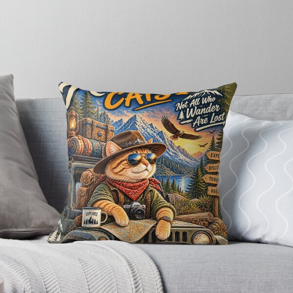 Item preview, Adventure Cat Road Trip  Mountain Explorer Cat  Outdoor Travel Design designed and sold by TeeVibeHaus.