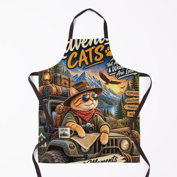 Item preview, Adventure Cat Road Trip Mountain Explorer Cat Outdoor Travel Design designed and sold by TeeVibeHaus.