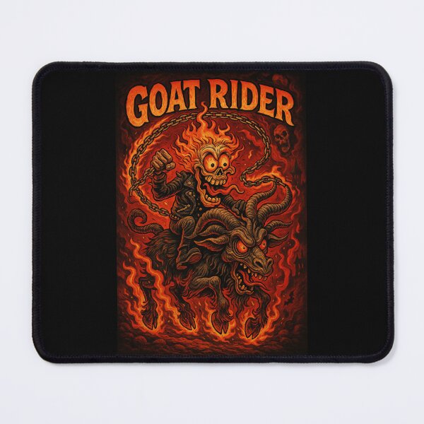 Item preview, Goat Rider – Fiery Skeleton on Demon Goat designed and sold by Sinister prints.