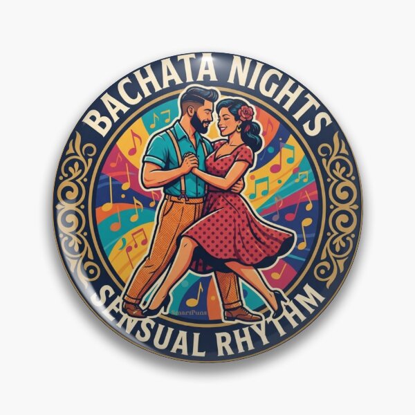 Item preview, Bachata Nights Sensual Rhythm – Retro 1950s Vinyl Style Dance Couple, Vintage Decorative Circle Emblem, Latin Dancers Apparel Graphic Sticker designed and sold by SmartPuns.