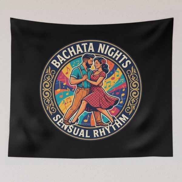 Item preview, Bachata Nights Sensual Rhythm – Retro 1950s Vinyl Style Dance Couple, Vintage Decorative Circle Emblem, Latin Dancers Apparel Graphic Sticker designed and sold by SmartPuns.