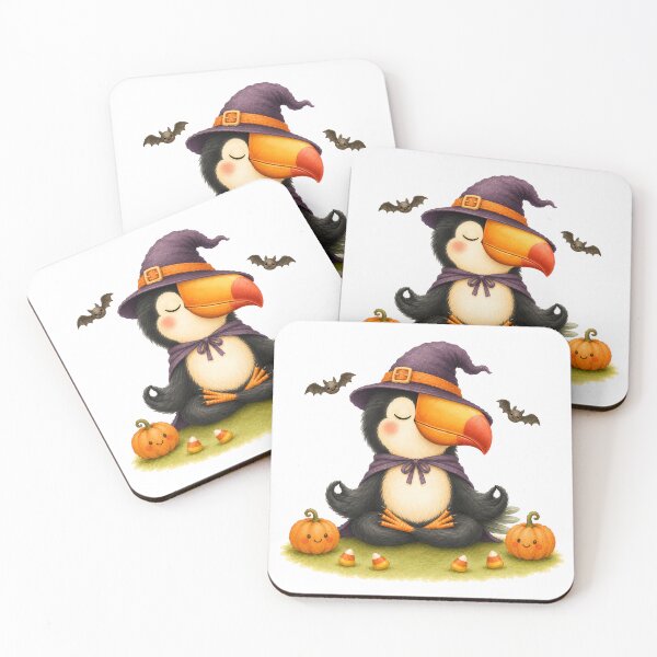 Item preview, Halloween Lotus Toucan in a Witch’s Hat designed and sold by YogiAnimalArt.