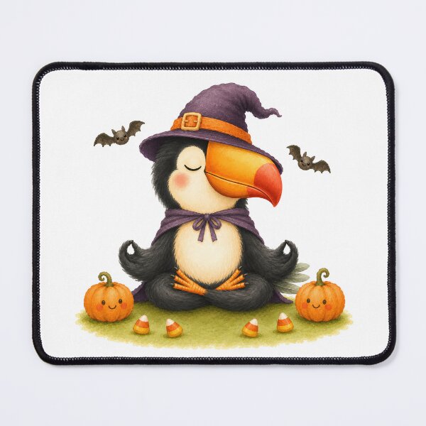 Item preview, Halloween Lotus Toucan in a Witch’s Hat designed and sold by YogiAnimalArt.