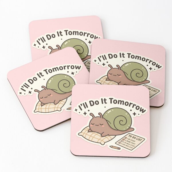 Item preview, I'll Do It Tomorrow Snail | Cute Kawaii Lazy Snail designed and sold by kuwagatamushi.