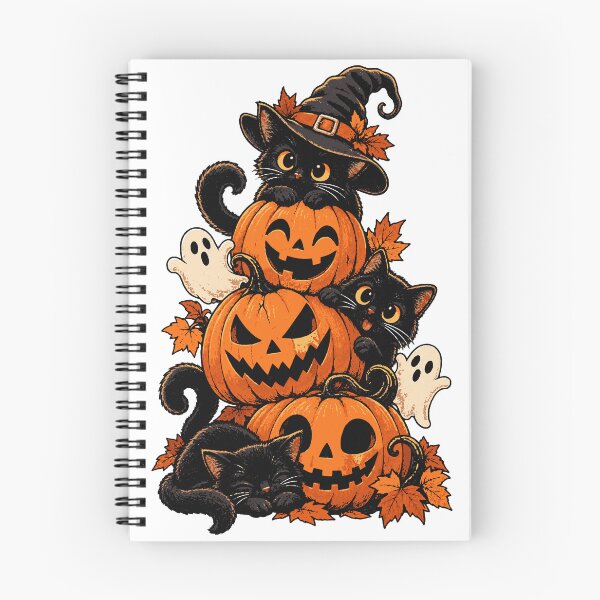Item preview, Cute Black Cats and Pumpkins Halloween Ghosts designed and sold by Sunday.Supply.
