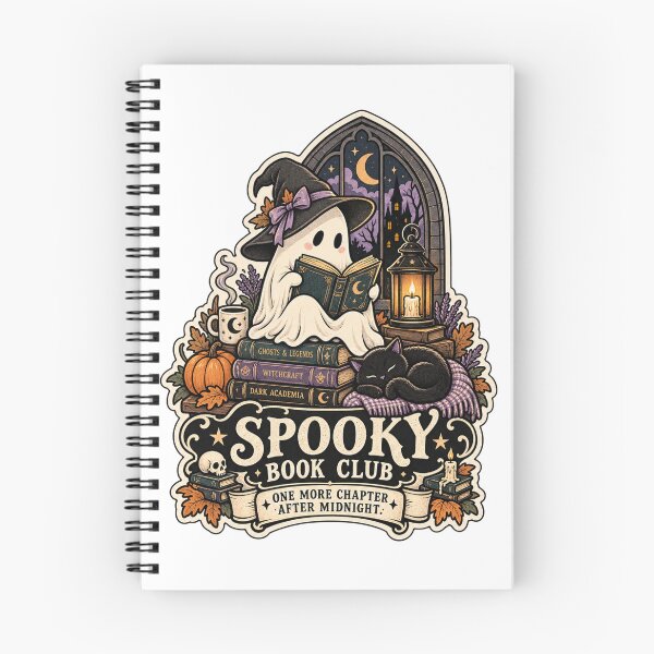 Item preview, Spooky Book Club – Cute Reading Ghost and Black Cat Art designed and sold by DmaarGroup.