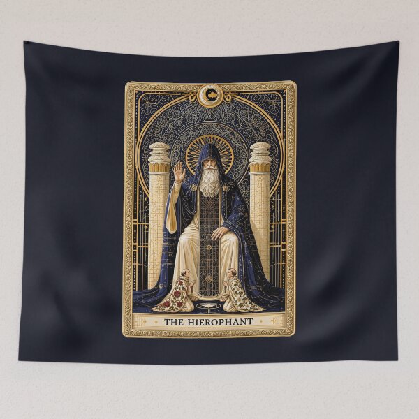 Item preview, The Hierophant Tarot Card Mystic Spiritual Art designed and sold by MythicMood.