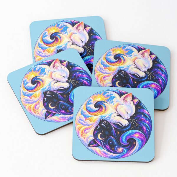 Item preview, ⚖️ PURRFECTLY BALANCED COLLECTION ⚖️ - GALAXY DAY & NIGHT CATS designed and sold by WheelieGdArt.