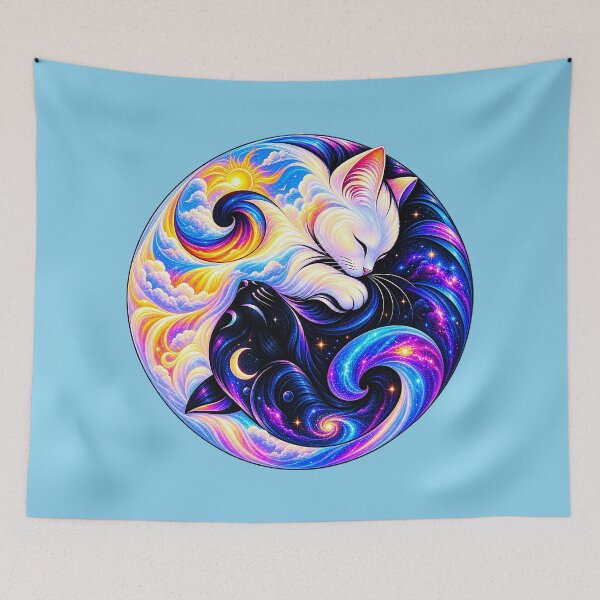 Item preview, ⚖️ PURRFECTLY BALANCED COLLECTION ⚖️ - GALAXY DAY & NIGHT CATS designed and sold by WheelieGdArt.