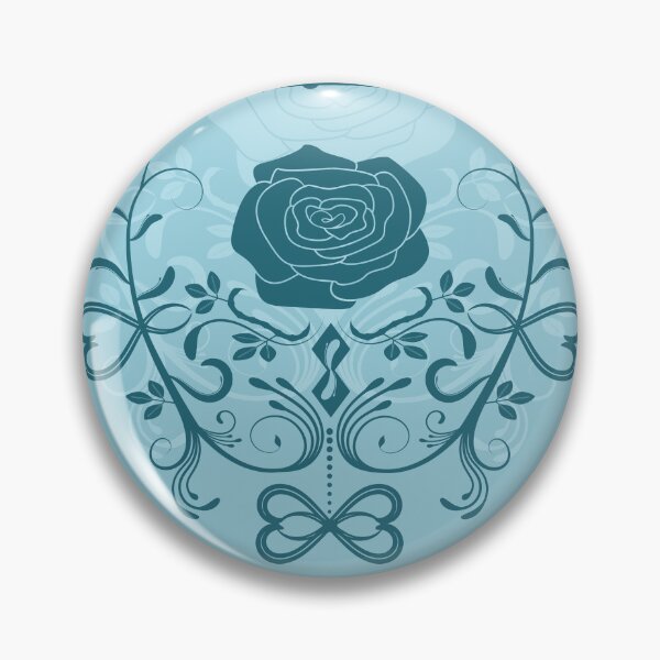 Item preview, Rose ornament, ash-grey, blue designed and sold by RedPoppyStudio.