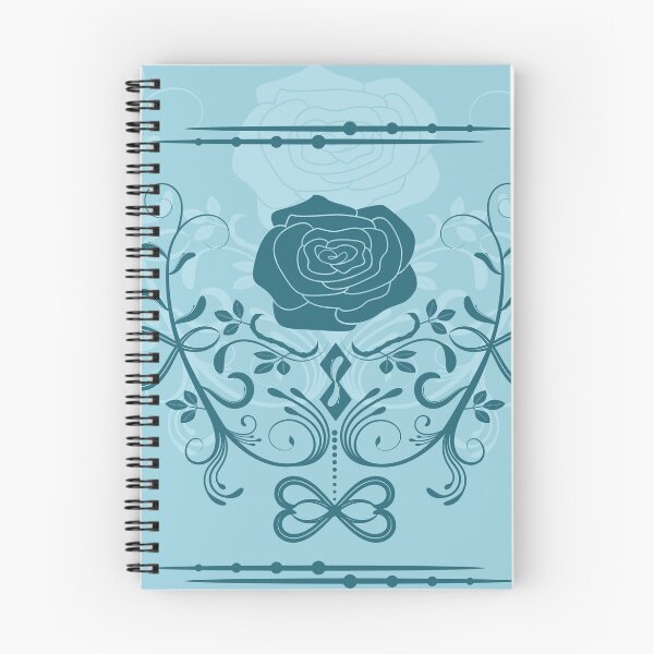 Item preview, Rose ornament, ash-grey, blue designed and sold by RedPoppyStudio.