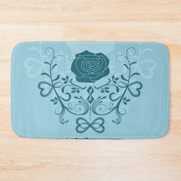 Item preview, Rose ornament, ash-grey, blue designed and sold by RedPoppyStudio.