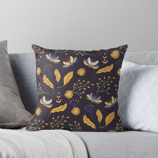 Item preview, Black Yellow Mystical Boho Forest Pattern designed and sold by MiaBellaGirl.