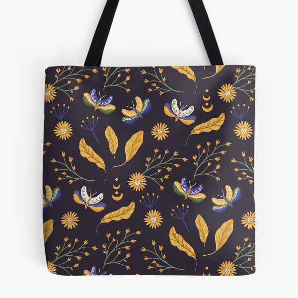 Item preview, Black Yellow Mystical Boho Forest Pattern designed and sold by MiaBellaGirl.
