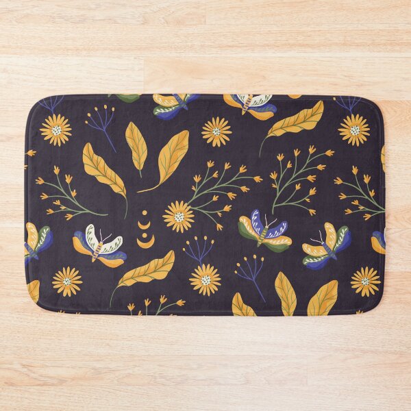 Item preview, Black Yellow Mystical Boho Forest Pattern designed and sold by MiaBellaGirl.