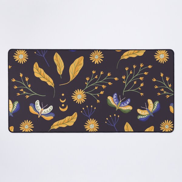 Item preview, Black Yellow Mystical Boho Forest Pattern designed and sold by MiaBellaGirl.