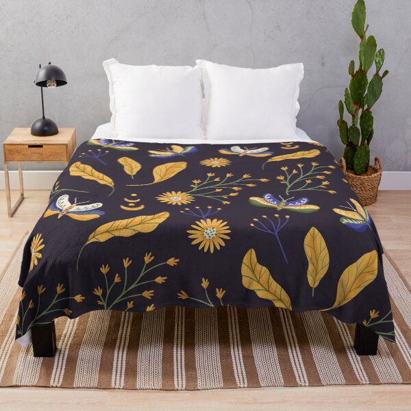 Item preview, Black Yellow Mystical Boho Forest Pattern designed and sold by MiaBellaGirl.