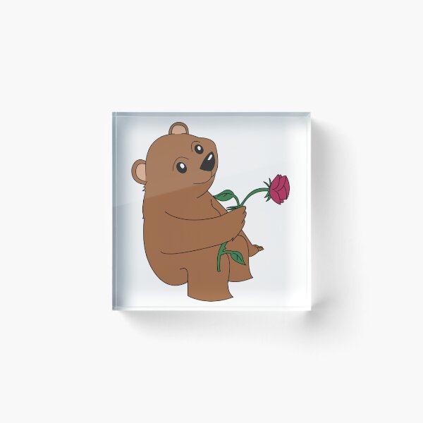 Item preview, Cute Teddy Bear Holding a Red Rose designed and sold by RedDragonStudio.