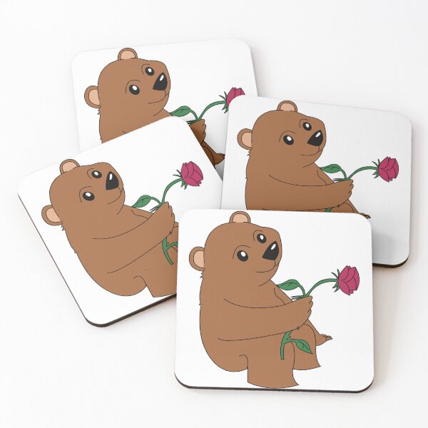 Item preview, Cute Teddy Bear Holding a Red Rose designed and sold by RedDragonStudio.