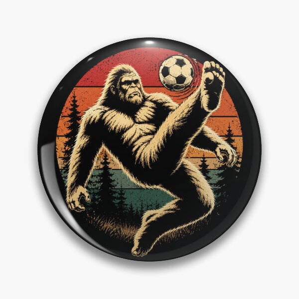 Item preview, Bigfoot Playing Soccer Funny Sasquatch Football Vintage Cryptid Sports Design designed and sold by 76Valeria.