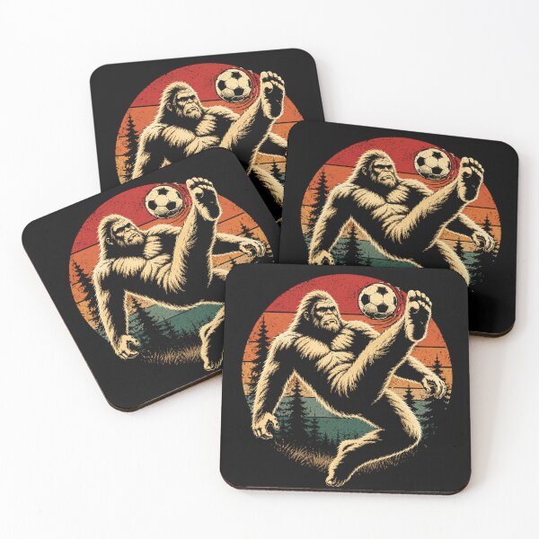 Item preview, Bigfoot Playing Soccer Funny Sasquatch Football Vintage Cryptid Sports Design designed and sold by 76Valeria.