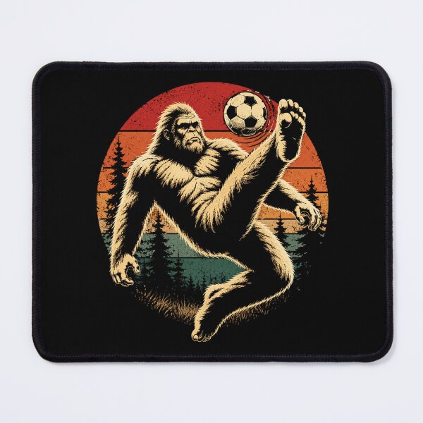 Item preview, Bigfoot Playing Soccer Funny Sasquatch Football Vintage Cryptid Sports Design designed and sold by 76Valeria.