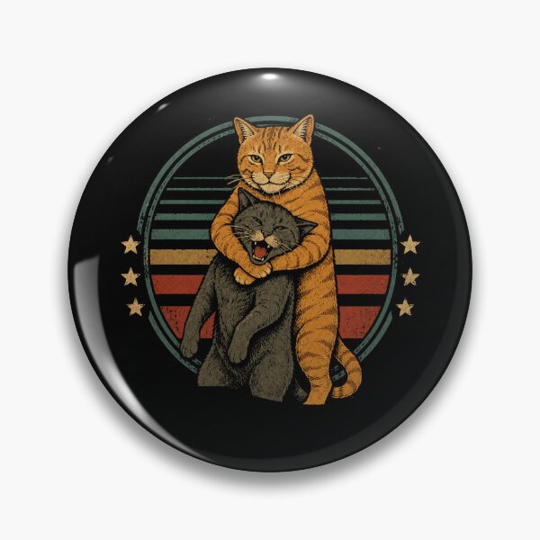 Item preview, Funny Retro Cat Hug Black Cat Orange Tabby designed and sold by Moizento.