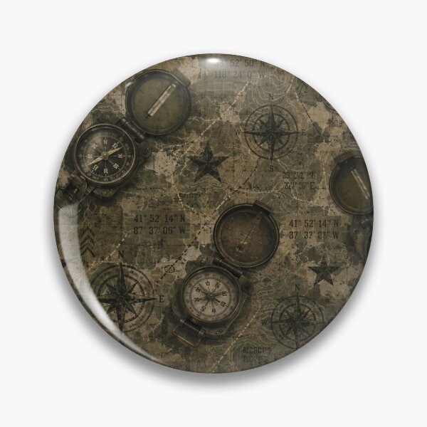 Item preview, Vintage Military Compass Map Pattern designed and sold by Military Insignia Products.