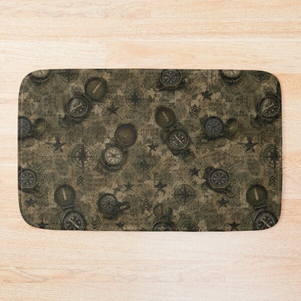 Item preview, Vintage Military Compass Map Pattern designed and sold by Military Insignia Products.