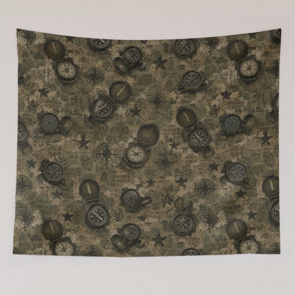 Item preview, Vintage Military Compass Map Pattern designed and sold by Military Insignia Products.