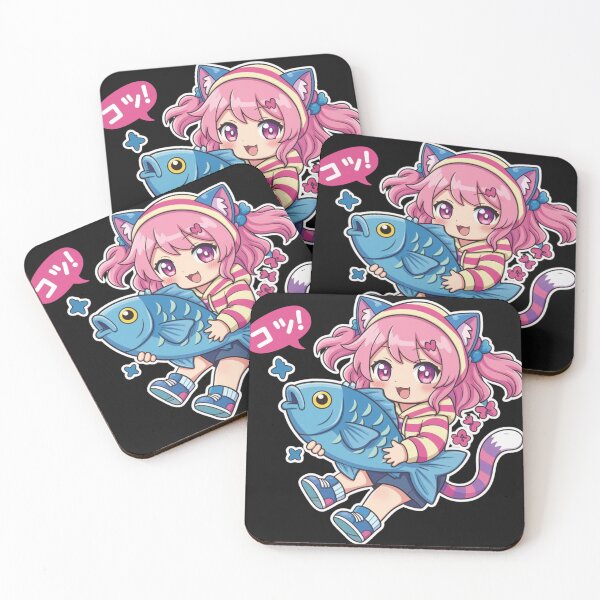 Item preview, Kawaii Neko Girl & Big Fish – Cute Chibi designed and sold by Revyra Design .