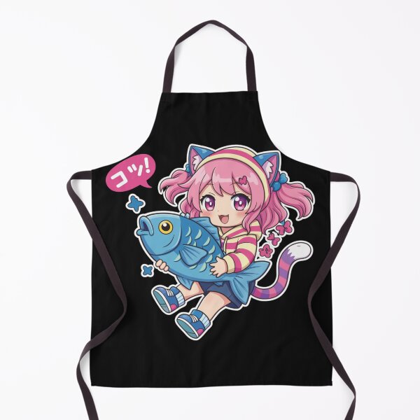 Item preview, Kawaii Neko Girl & Big Fish – Cute Chibi designed and sold by Revyra Design .