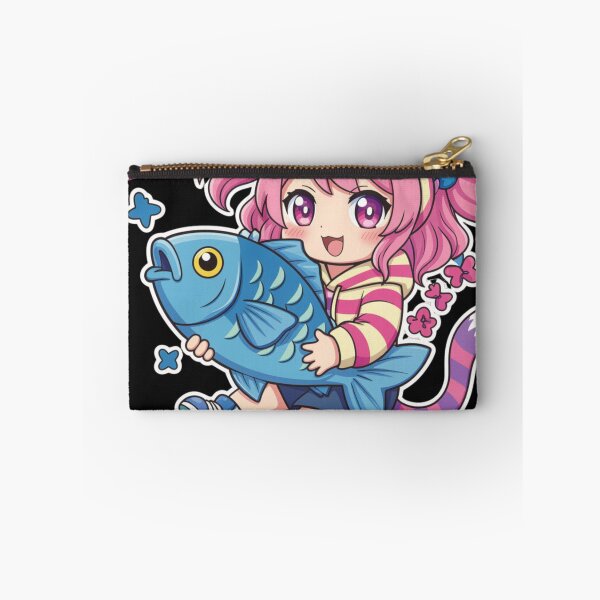 Item preview, Kawaii Neko Girl & Big Fish – Cute Chibi designed and sold by Revyra Design .