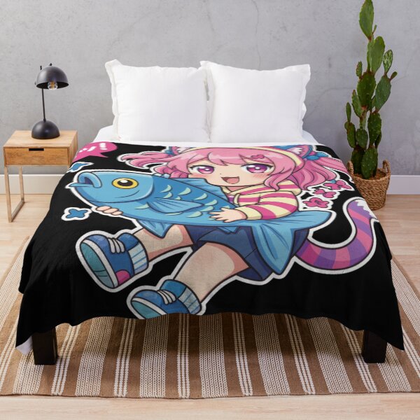 Item preview, Kawaii Neko Girl & Big Fish – Cute Chibi designed and sold by Revyra Design .