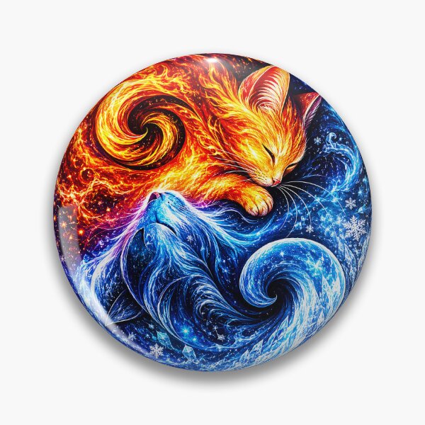 Item preview, ⚖️ PURRFECTLY BALANCED COLLECTION ⚖️ - GALAXY FIRE & ICE CATS designed and sold by WheelieGdArt.