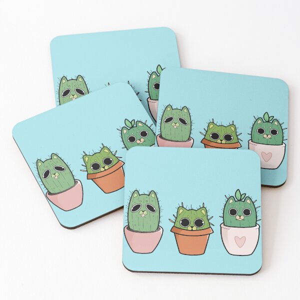 Item preview, cactus cats designed and sold by sadfacestickers.