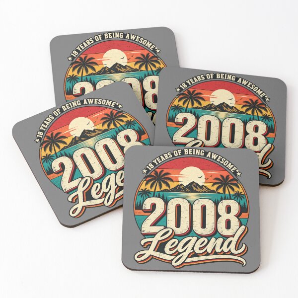 Item preview, 2008 Legend 18th Birthday Retro Sunset designed and sold by POD DYNASTY | Original Print On Demand T-Shirt Graphics.