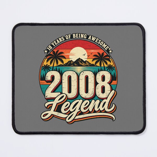 Item preview, 2008 Legend 18th Birthday Retro Sunset designed and sold by POD DYNASTY | Original Print On Demand T-Shirt Graphics.
